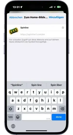 Ein Pop-up-Fenster, in dem der Benutzer gefragt wird, ob er das Symbol zu seinem Startbildschirm hinzufügen möchte